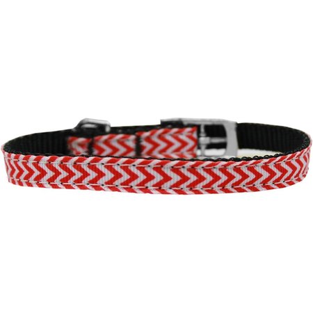 PET PAL 126-260 38RD8 0.38 in. Chevrons Nylon Dog Collar with Classic BuckleRed Size 8 PE856616